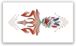 komstec Trishul with Damru Tattoo For Waterproof Feathers Temporary ...