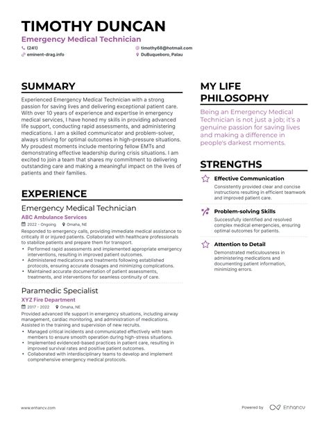 3 Successful Emergency Medical Technician Resume Examples And Writing Tips for 2024