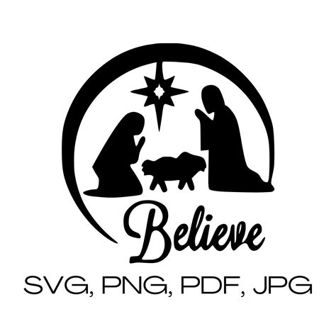Nativity Scene Clipart Silhouette
