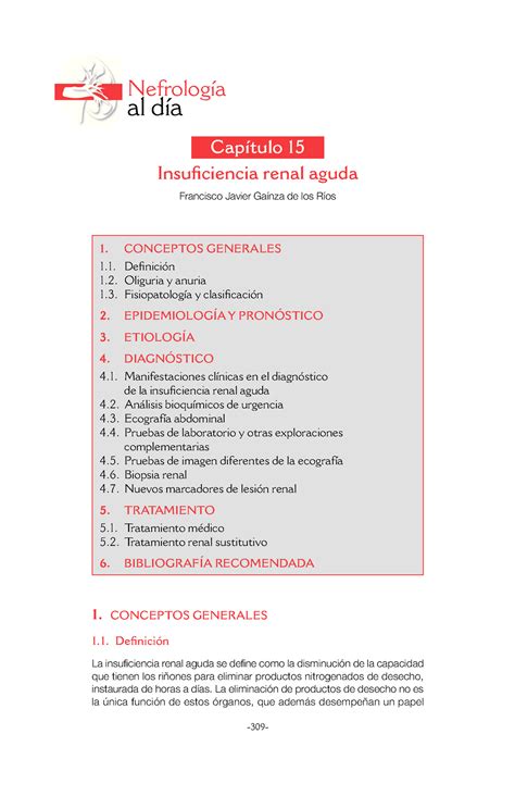 Insuficiencia renal aguda - Nefrología al día 1. CONCEPTOS GENERALES 1 ...