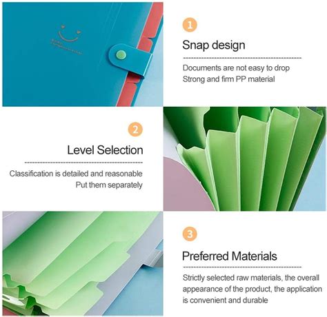 Buy DEARLIVES 6 Pack Expanding File Folders with Labels Smiley Face ...