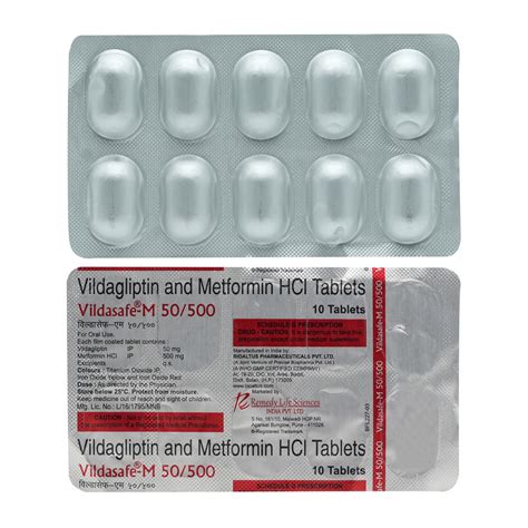 Vildasafe-M 50/500 Tablet 10's Price, Uses, Side Effects, Composition ...
