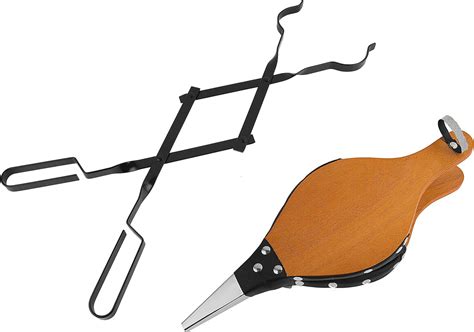 Buy 26-Inch Campfire Fireplace Tongs and Wood Fireplace Bellows Leather ...