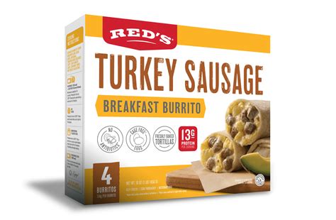 Turkey Sausage Breakfast Burrito 4-Pack | Red's All Natural