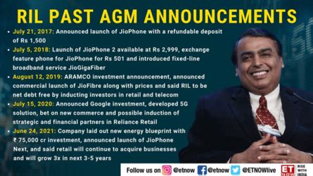 Reliance AGM 2022 Updates: RIL's 44th annual general meeting can be a ...