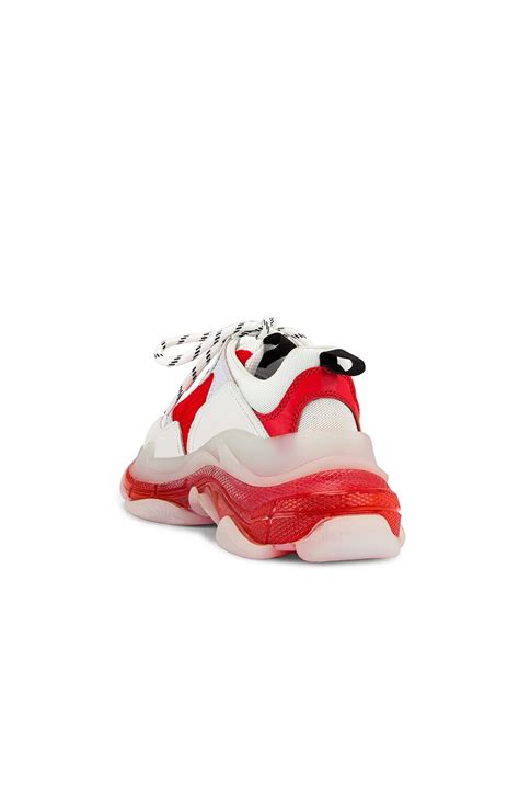 Balenciaga Triple S Sneakers in White & Red | FWRD