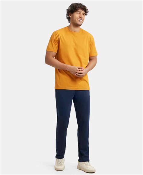 Buy Super Combed Cotton Rich Pique Slim Fit Trackpant with Side Zipper ...