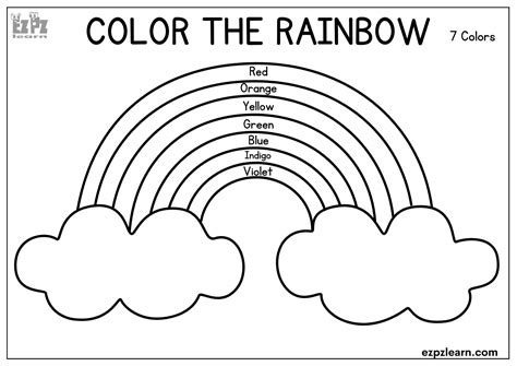 Rainbow Coloring Page 7 Colors