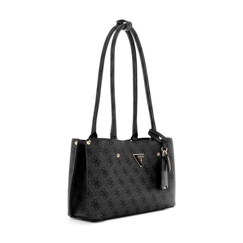 Buy Guess Coal Grey Printed Meridian Shoulder Bag Online