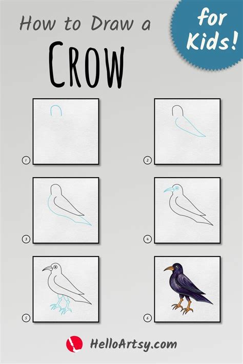Image result for Crow Drawing Tutorial
