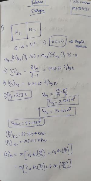 07 Tutorial 7 Combustion ME2100 - ME2100: Applied Thermal Engineering ...