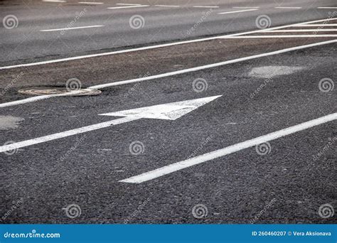 Arrows on the Asphalt on the Road Markings Stock Image - Image of ...