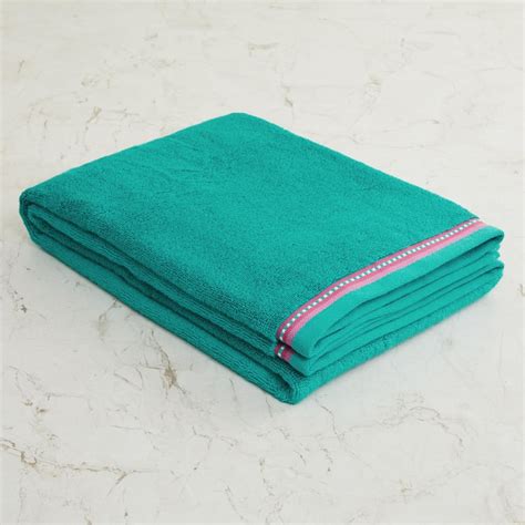 Buy Kalhara Blue Solid Cotton Bath Towel - 70x150cm from Home Centre at ...