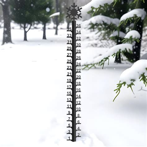 Amazon.com : Iron Snow Gauge Outdoor,36 Inch Snow Measuring Stick Black ...