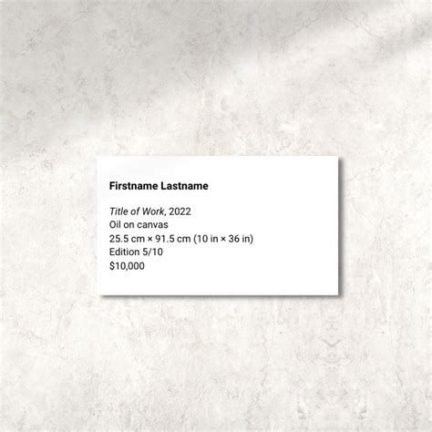 Art Label Templates | The Practical Art World