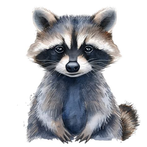 Watercolor Raccoon Clip Art, Raccoon, Watercolor, Wild PNG Transparent ...