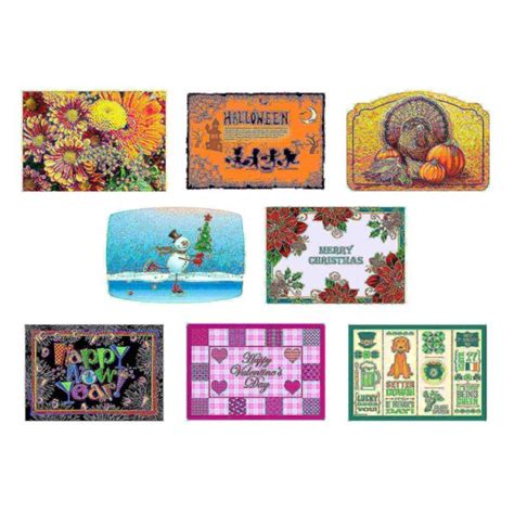 Hoffmaster 10" x 14" Fall and Winter Paper Placemats 8 Designs Combo ...