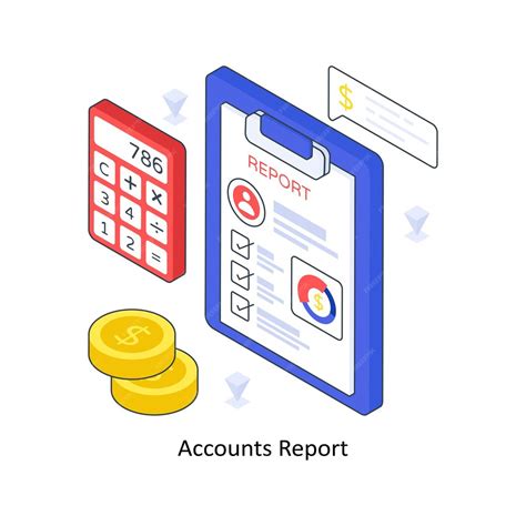 Accounts report isometric colored illustration eps file stock ...