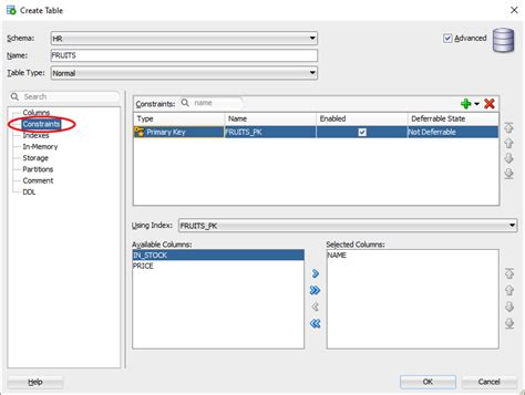 Image result for Create Table Query in Oracle SQL Developer