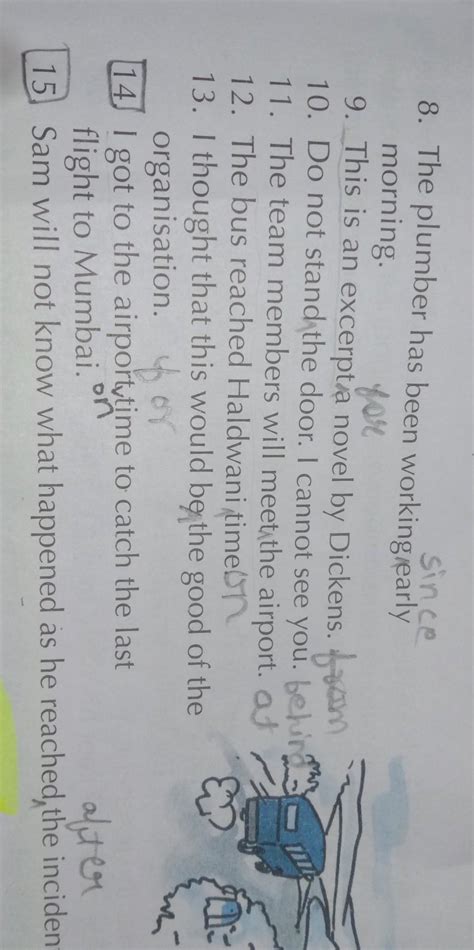 rewrite the sentence by inserting prepositions indicating time place ...