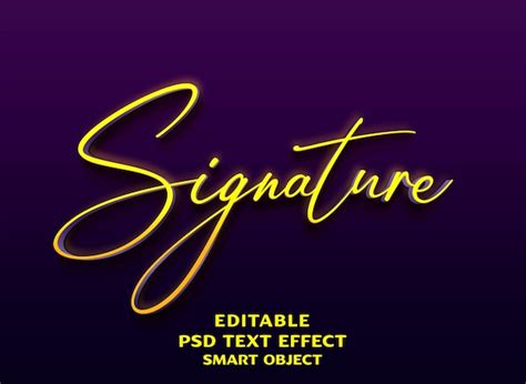 Golden signature text effect | Premium PSD