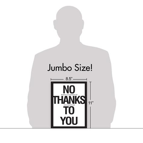 NobleWorks, No Thanks To You - Big Funny Thank You Card (8.5 x 11 Inch ...