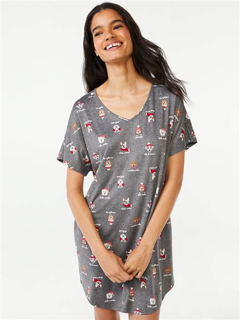 Joyspun Women's Dog Print Sleep Shirt, Sizes up to 3X - Walmart.com