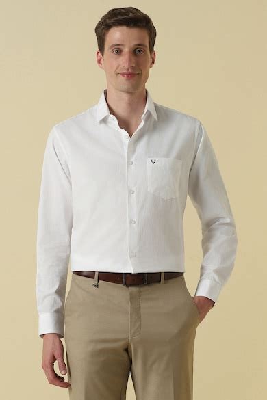 Allen Solly Formal Shirts, Men White Textured Full Sleeves Formal Shirt ...