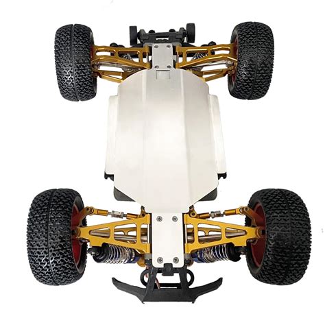 Buy Stainless Steel Skid Plate Chassis Armor Gearbox Protector 1/16 RC ...