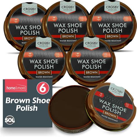 SOL 6pk Brown Shoe Polish | 50ml Tins Brown Boot Polish | Brown Leather ...