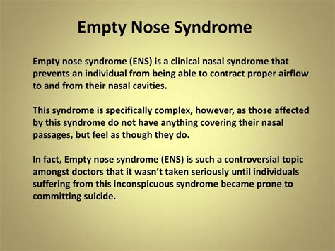 PPT - Empty Nose Syndrome PowerPoint Presentation, free download - ID ...