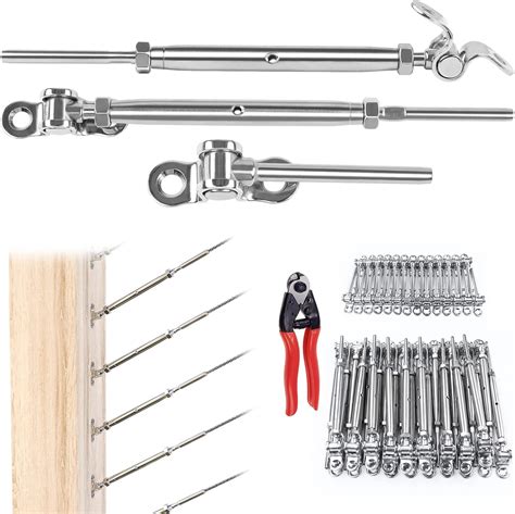 Buy Muzata 32Pairs Cable Railing Kit 18" Swage Toggle Turnbuckle ...