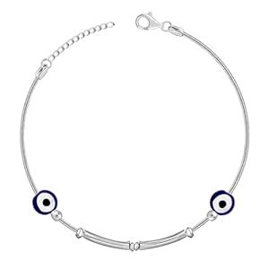 GIVA 925 Silver Nazar Na Lage Anklet,Single | Gifts for Women and Girls ...