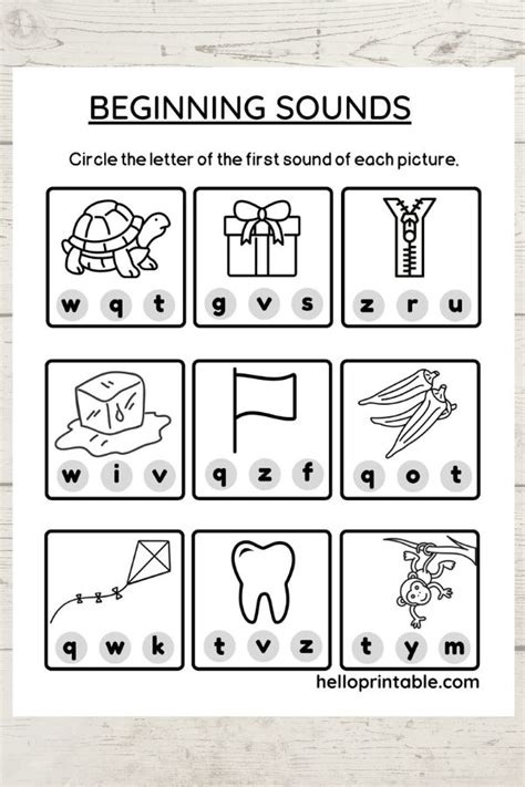 Beginning Sound Worksheet 的图像结果