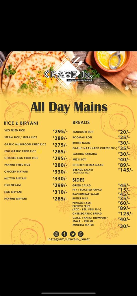 Menu at CRAVE IN Multi Cuisine Restaurant, Surat, Shop 27