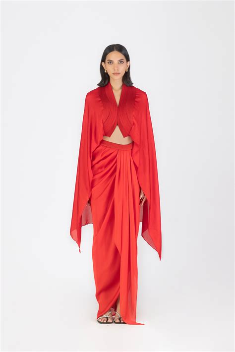 METALLIC STRUCTURED CAPE SET – Amit Aggarwal
