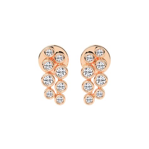 Eternal Bloom Round Shape Yellow Gold Delicate Earrings - Geer Jewellery