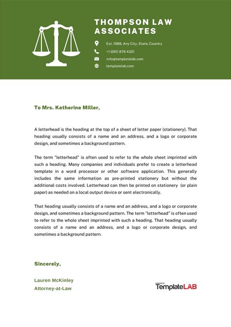 Law Firm Letterhead Examples