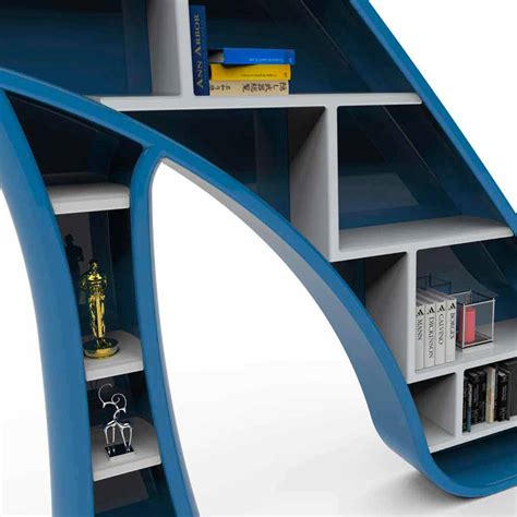 Modern design Solid Surface bookcase Lady, handcrafted in Italy