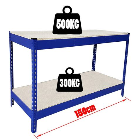 500kg Heavy Duty Metal Work Bench Garage Workshop Table Workbench ...