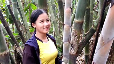 22岁越南农村女孩挖竹笋，不想打工想做网红，性格太开朗无人敢娶她 - YouTube
