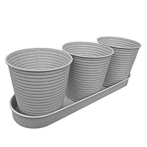 ARTIBETTER 1 Set Metal Flower Bucket with Tray Succulent Planter Pot ...