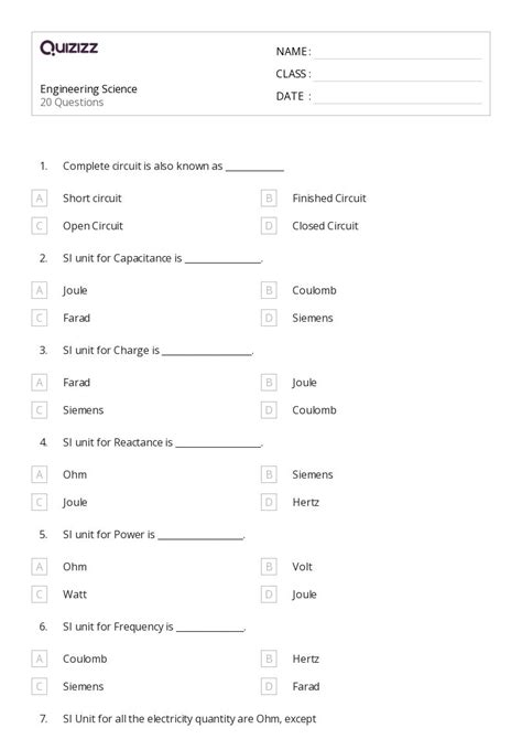 50+ Engineering & Science Practices worksheets for 7th Class on Quizizz ...