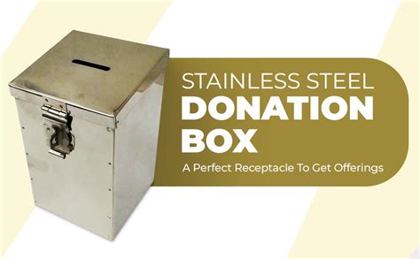 Jayco Stainless Steel Long Donation Box/Suggestion Box Coin Money Bank ...