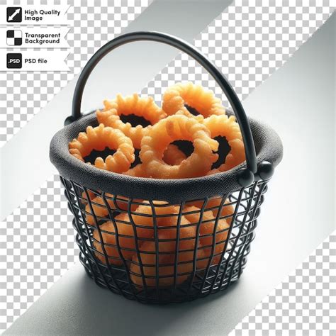 Psd basket with onion rings on transparent background | Premium AI ...