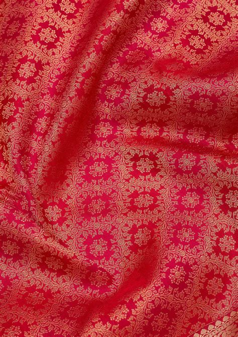 Buy Rani Pink Zariwork Pure Silk Saree - Koskii