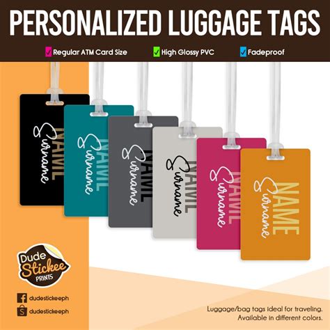Personalized Luggage Tags (Tri-Colored Minimalist Designs) | Shopee ...