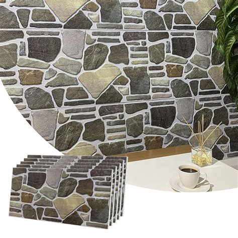 Buy Dundee Deco 3D Wall Panels - Cladding, Charcoal Green Beige Stone ...