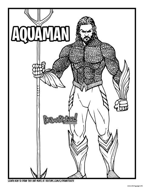 Aquaman Joseph Jason Namakaeha Momoa Coloring Pages Printable ...