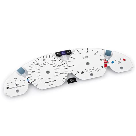 BMW E46 3-series Alpina Style Gauge Faces – 7000 RPM – 140 MPH / 240 KMH – White - Gauge Faces